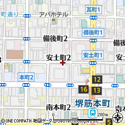 大阪府大阪市中央区安土町周辺の地図