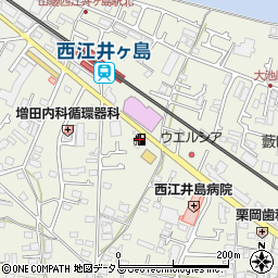 ａｐｏｌｌｏｓｔａｔｉｏｎセルフ江井ヶ島ＳＳ周辺の地図