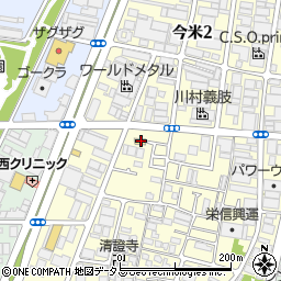 ファミリーマート東大阪今米一丁目店周辺の地図
