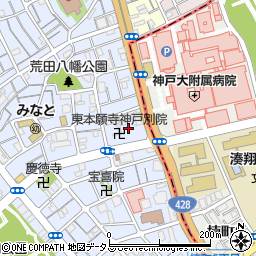 兵庫県神戸市兵庫区荒田町3丁目10周辺の地図