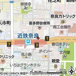 奈良万葉若草の宿三笠案内所周辺の地図