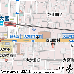 奈良中央郵便局駐車場周辺の地図