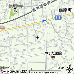 静岡県浜松市中央区篠原町20598周辺の地図