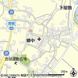 愛知県田原市吉胡町郷中222周辺の地図