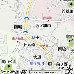 兵庫県神戸市須磨区車西ノ鼻周辺の地図