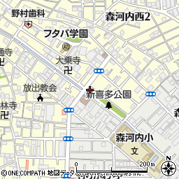 東大阪市消防団１１分団屯所周辺の地図