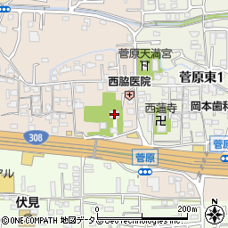 喜光寺周辺の地図