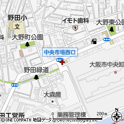 セブンイレブン大阪中央卸売市場西口店周辺の地図