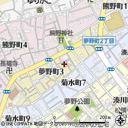 兵庫県神戸市兵庫区夢野町周辺の地図