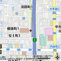 大阪府大阪市中央区備後町1丁目1周辺の地図