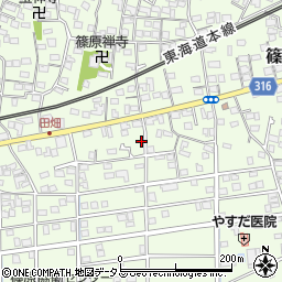 静岡県浜松市中央区篠原町20588周辺の地図