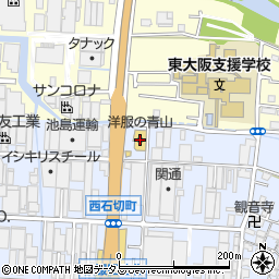 洋服の青山東大阪石切店周辺の地図