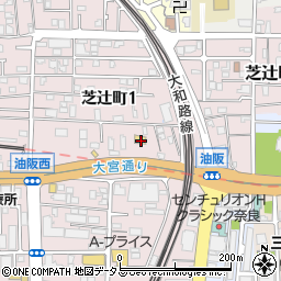 ローソン　奈良支店周辺の地図