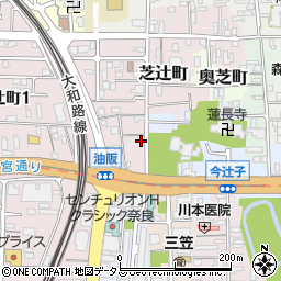 奈良県奈良市芝辻町22周辺の地図