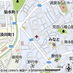 兵庫県神戸市兵庫区荒田町3丁目68周辺の地図