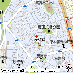 兵庫県神戸市兵庫区荒田町3丁目22-7周辺の地図