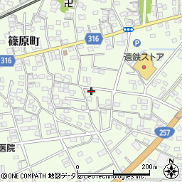 静岡県浜松市中央区篠原町21476周辺の地図