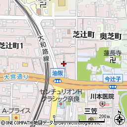 奈良県奈良市芝辻町30周辺の地図