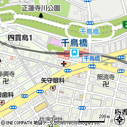 ファミリーマート千鳥橋駅前店周辺の地図