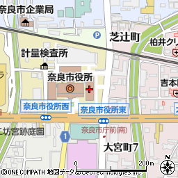 奈良市役所内郵便局 ＡＴＭ周辺の地図