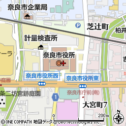 奈良市役所　教育政策課周辺の地図