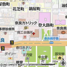 奈良簡易裁判所周辺の地図