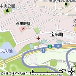 奈良県奈良市宝来町周辺の地図