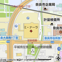 ラウンドワンスタジアム奈良ミ・ナーラ店　カラオケ周辺の地図