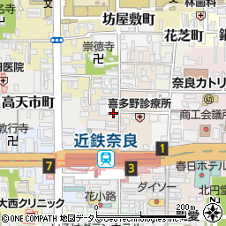 奈良県奈良市中筋町周辺の地図