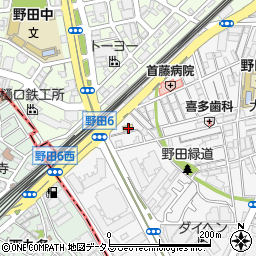 セブンイレブン大阪野田６丁目店周辺の地図