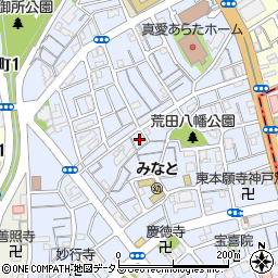 兵庫県神戸市兵庫区荒田町3丁目33周辺の地図