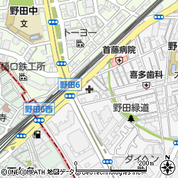 セブンイレブン大阪野田６丁目店周辺の地図