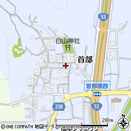 岡山県岡山市北区首部周辺の地図