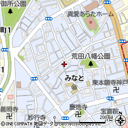 兵庫県神戸市兵庫区荒田町3丁目33-6周辺の地図