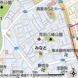 兵庫県神戸市兵庫区荒田町3丁目34-3周辺の地図