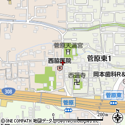菅原神社前周辺の地図