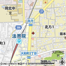 岡山北方郵便局周辺の地図