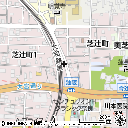 奈良県奈良市芝辻南町周辺の地図