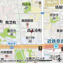 奈良県奈良市高天市町周辺の地図