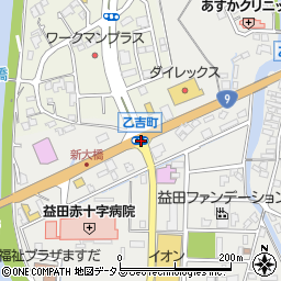 乙吉町周辺の地図