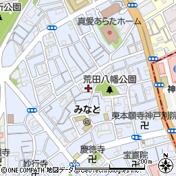 兵庫県神戸市兵庫区荒田町3丁目34-2周辺の地図