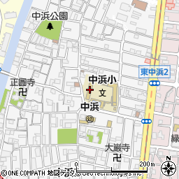大阪市立中浜小学校周辺の地図