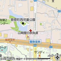 奈良菅原簡易郵便局周辺の地図
