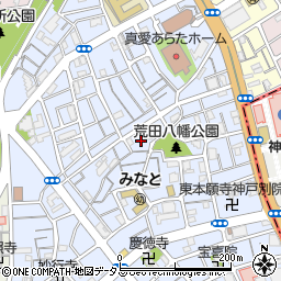 兵庫県神戸市兵庫区荒田町3丁目34-12周辺の地図