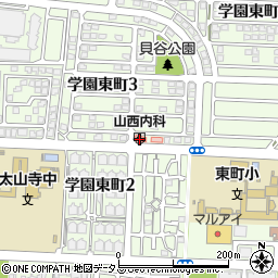 山西内科医院周辺の地図