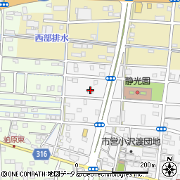 静岡県浜松市中央区小沢渡町1293周辺の地図