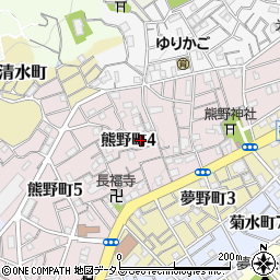兵庫県神戸市兵庫区熊野町周辺の地図