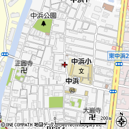 大阪府大阪市城東区中浜周辺の地図