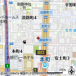 社団法人中央調査社　大阪支社周辺の地図