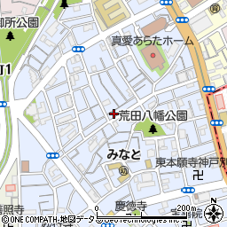 兵庫県神戸市兵庫区荒田町3丁目56-8周辺の地図